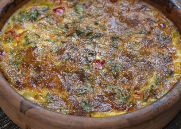 Фриттата с рисом и овощами