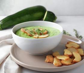 Готовим крем-суп из кабачка с кокосовыми сливками