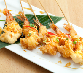 Хрустящие креветки с азиатским соусом